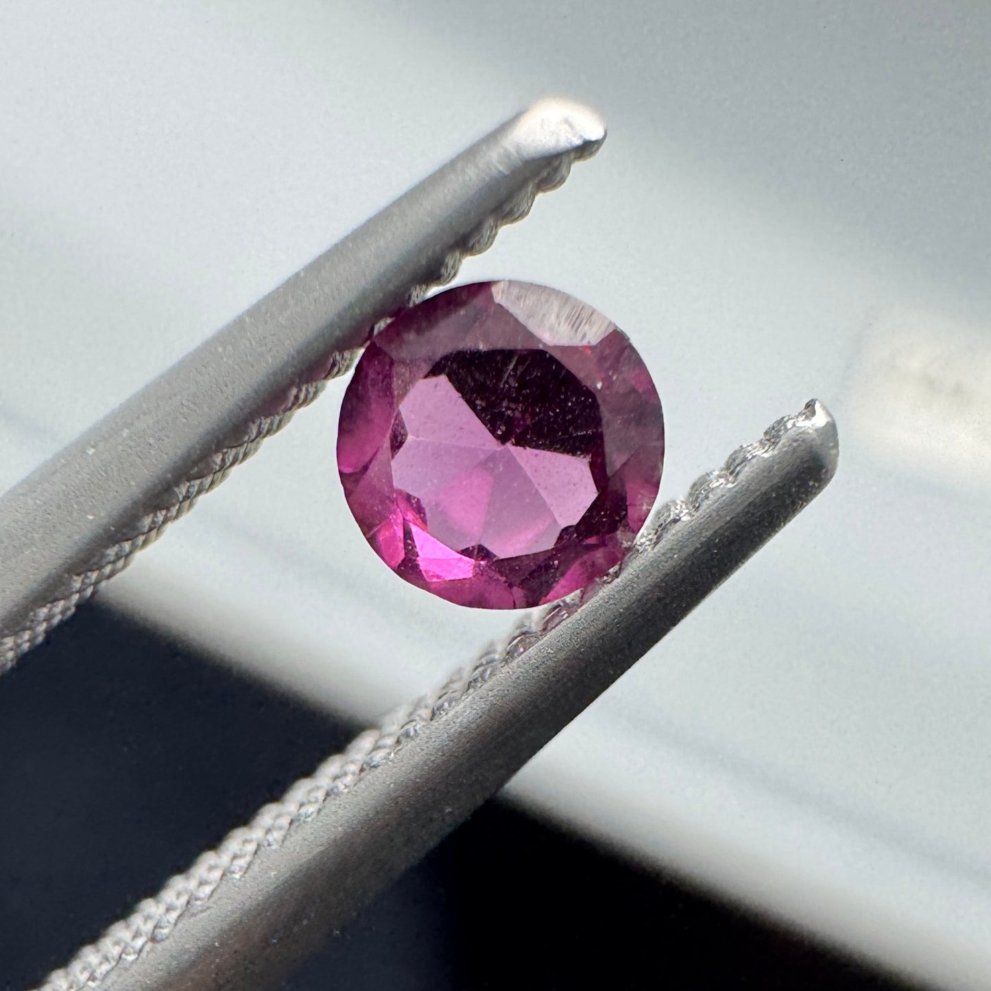 Custom handmade recycled 9ct yellow gold 0.2ct rhodolite garnet pendant