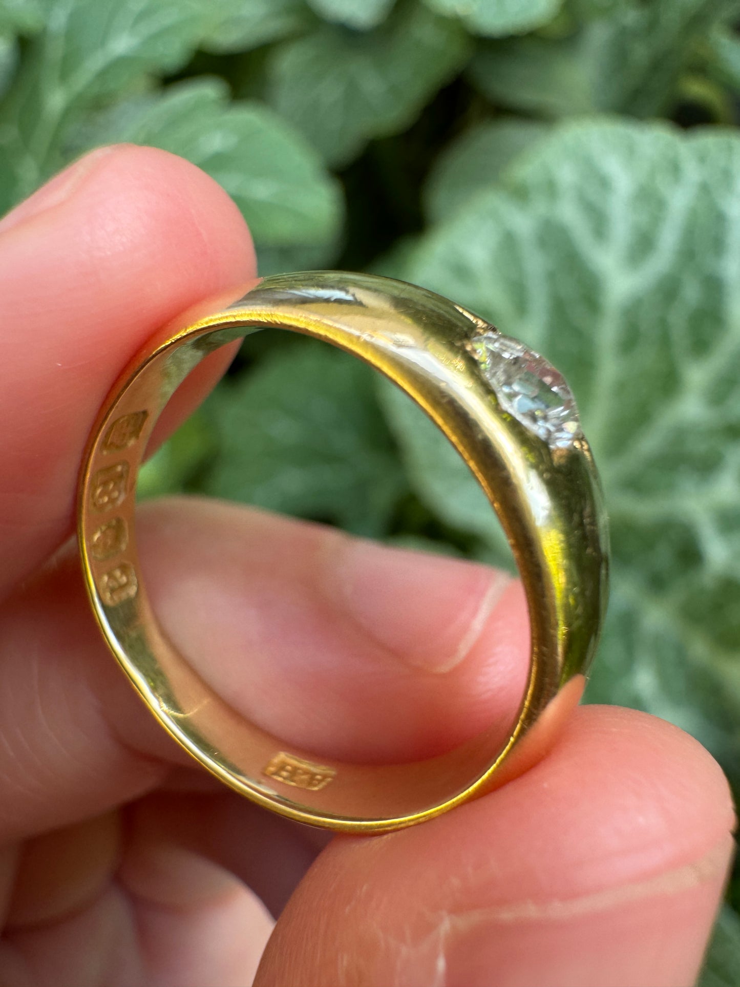 Antique Victorian 18ct yellow gold 0.52ct old mine cut diamond starset gypsy ring