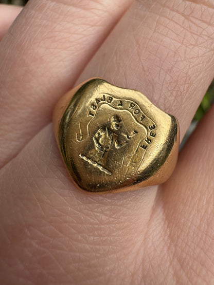 Vintage 18ct gold signet ring