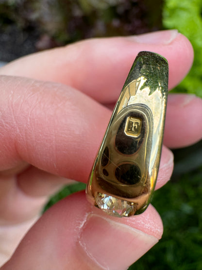 Antique Victorian 18ct yellow gold 0.35ct old mine cut diamond gypsy ring