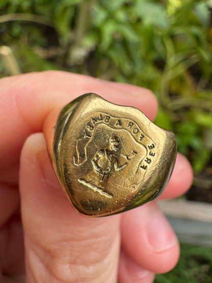 Vintage 18ct gold signet ring