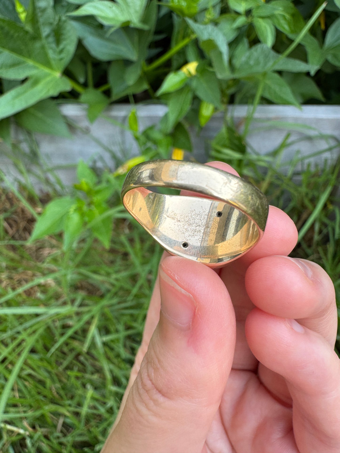 Vintage 9ct yellow gold single cut diamond starset signet ring