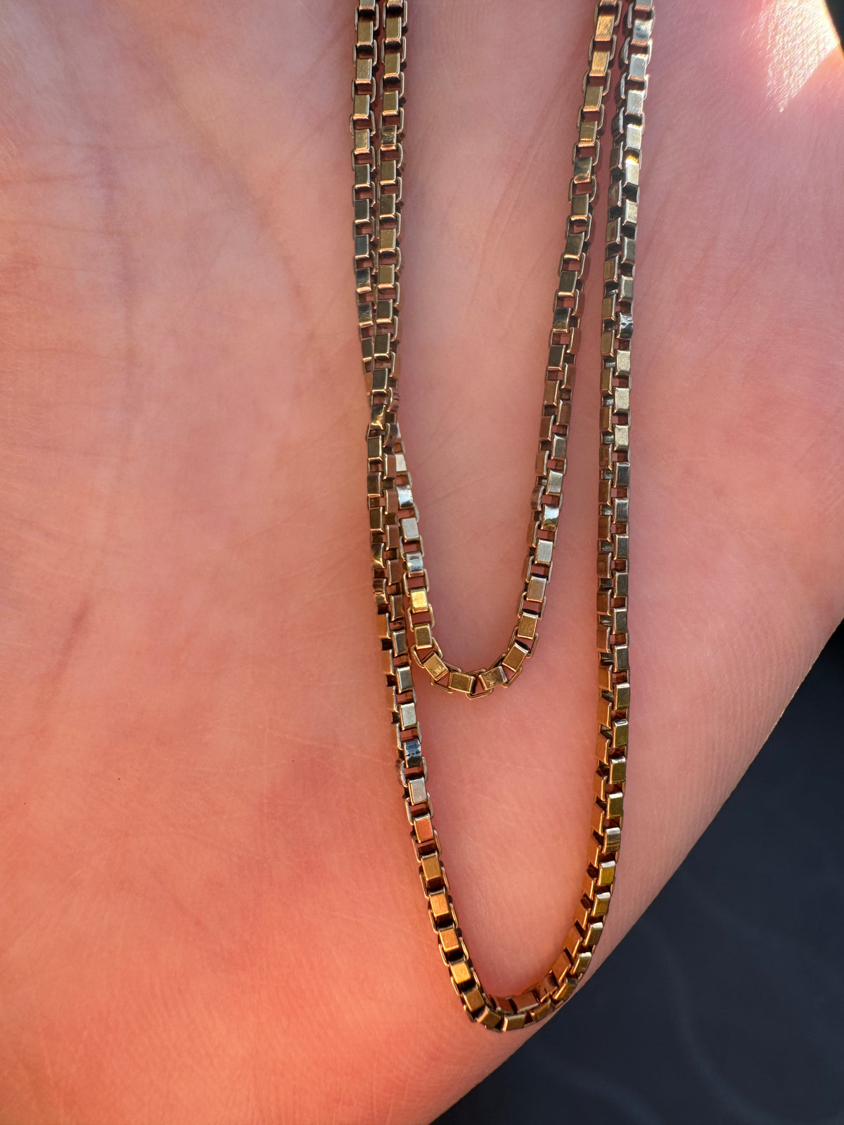 Vintage 9ct gold box link chain