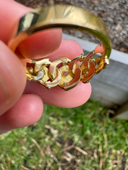 Antique 18ct yellow gold old cut diamond starset knot ring