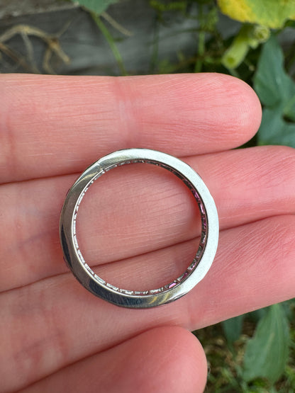Antique platinum 1.51ct TCW natural ruby eternity ring