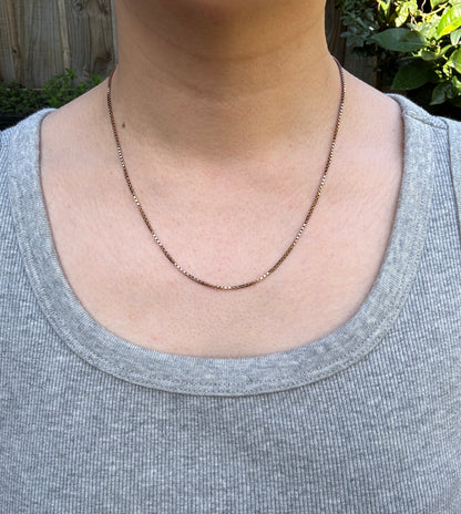 Vintage 9ct gold box link chain