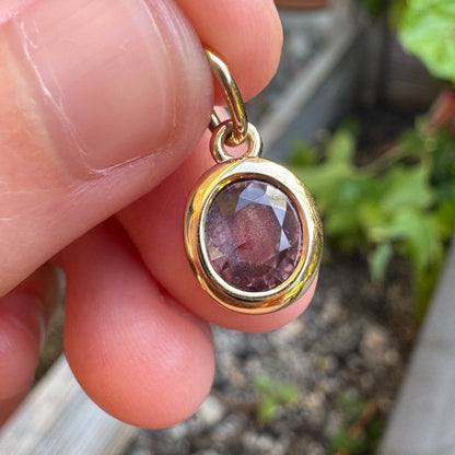 Handmade 9ct gold natural ruby pendant
