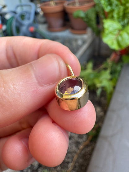 Handmade 9ct gold natural ruby pendant