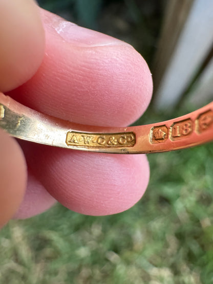 Antique 18ct yellow gold five stone 0.15ct TCW old cut diamond boat ring