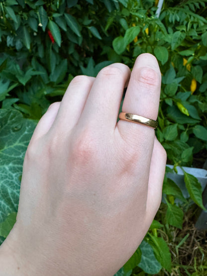 Antique 15ct rosy gold band, 3.5mm wide