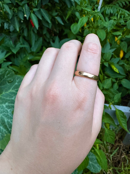 Antique 15ct rosy gold band, 3.5mm wide