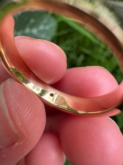 Vintage 9ct yellow gold 3pt single cut diamond starset gypsy ring