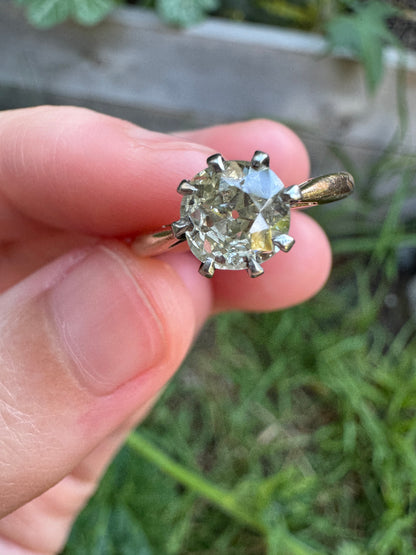 Vintage 18ct yellow gold 0.82ct old mine cut diamond solitaire ring