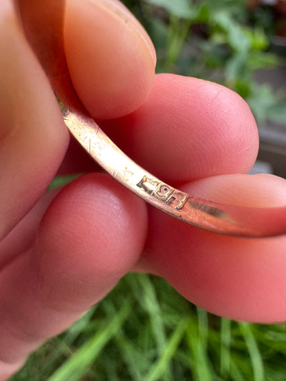 Antique Australian 9ct rosy yellow gold and enamel 'poison' signet ring