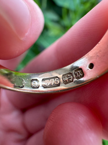 Antique Victorian 9ct yellow gold sapphire and diamond snake ring