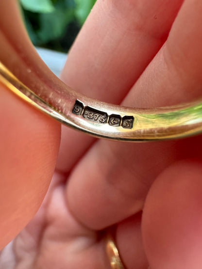 Vintage 9ct yellow gold starset old mine cut diamond signet ring