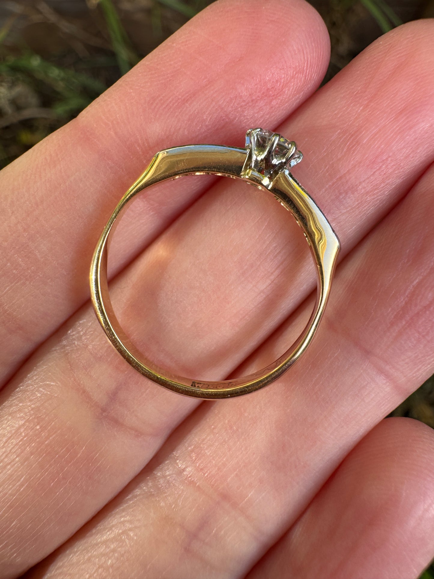 Antique Australian 18ct yellow gold 0.46ct TCW old European and old mine cut diamond ring
