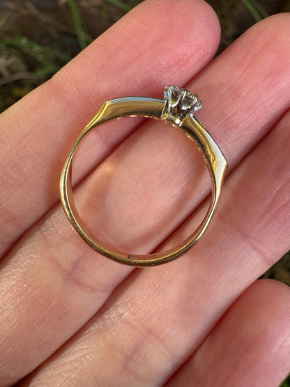 Antique Australian 18ct yellow gold 0.46ct TCW old European and old mine cut diamond ring