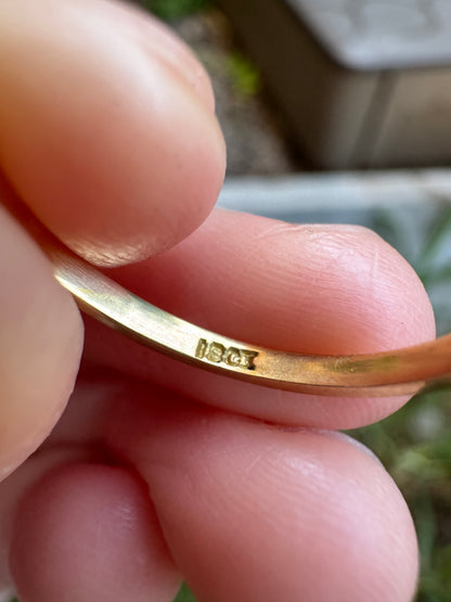 Antique 18ct gold old mine cut diamond five stone ring