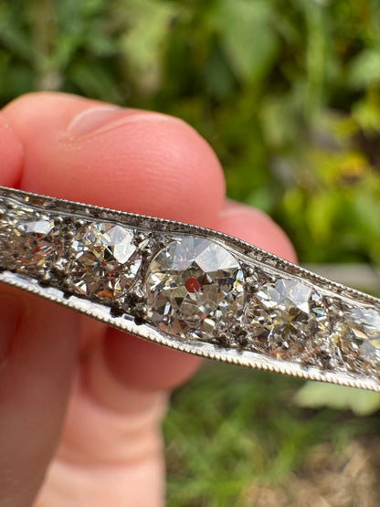 Antique old mine cut diamond brooch/chain extender