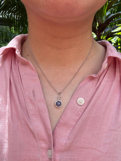 Custom sterling silver African star ruby cabochon pendants