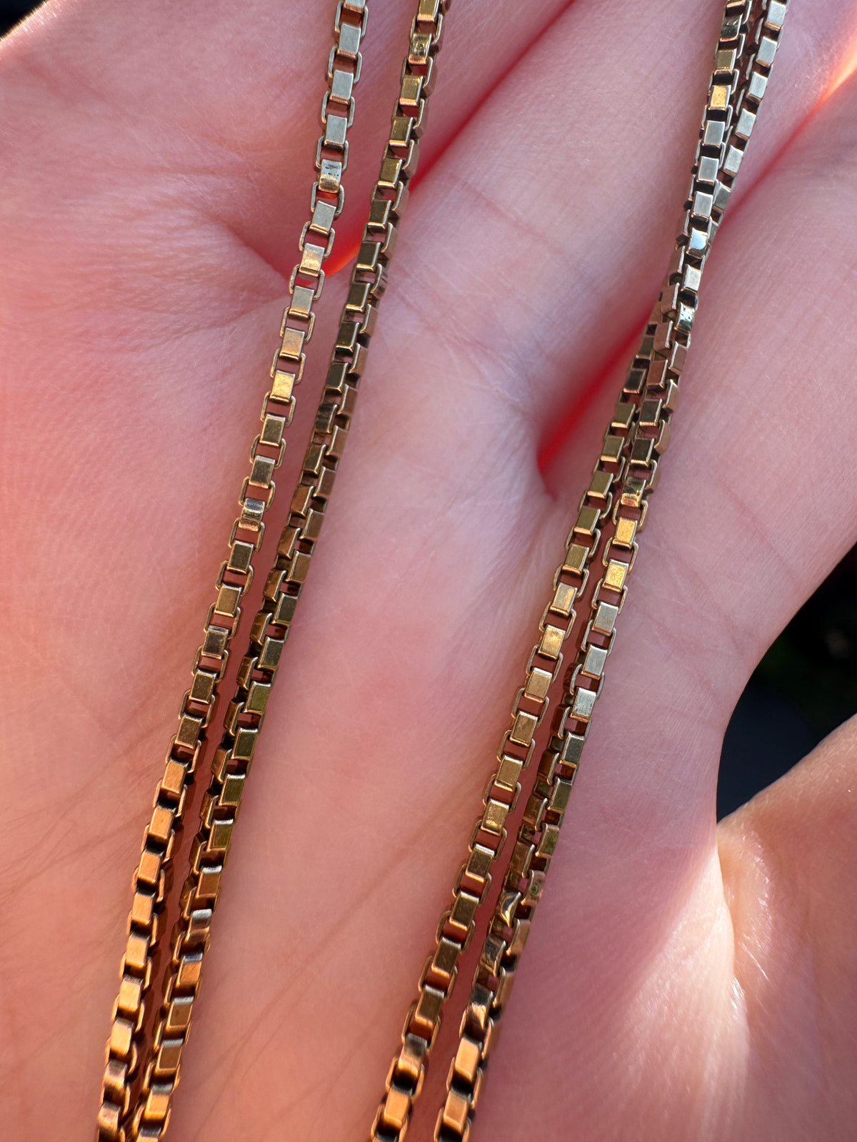 Vintage 9ct gold box link chain