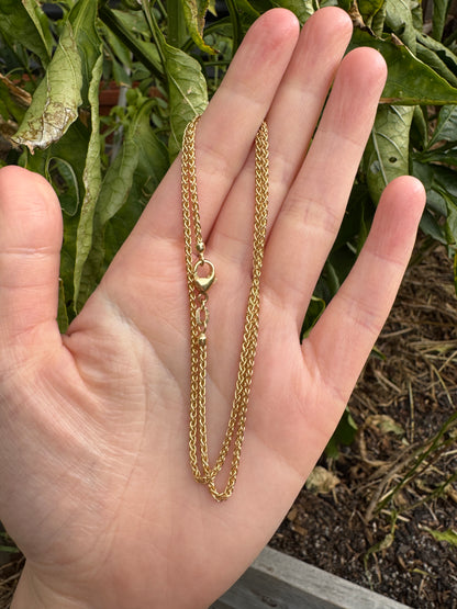Vintage Italian 14ct yellow gold foxtail chain, 42.5cm / 16.73 inches long