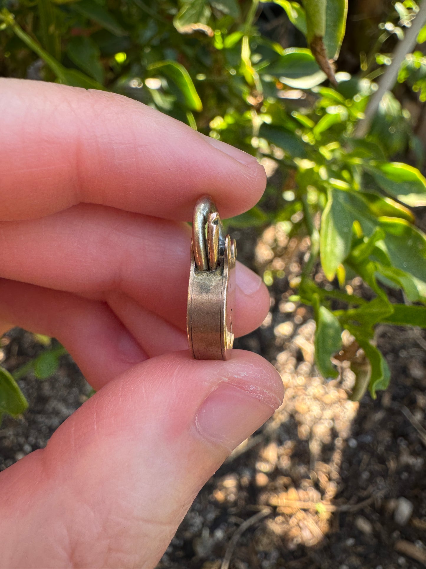 Antique 9ct rose gold padlock pendant