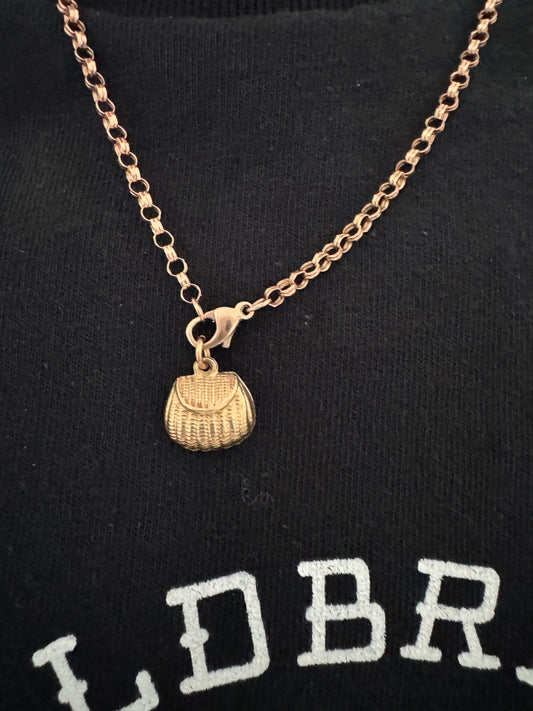 Vintage 9ct yellow gold handbag/purse charm
