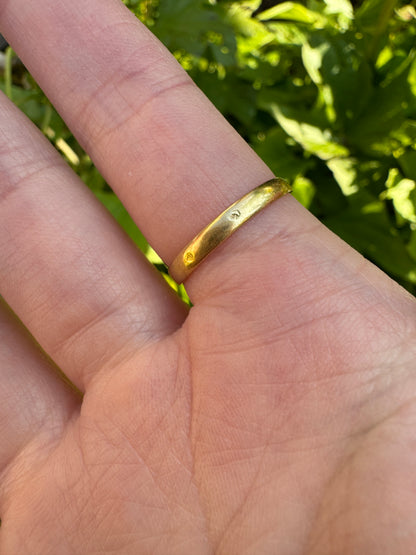 Vintage French 18ct yellow gold pearl ring