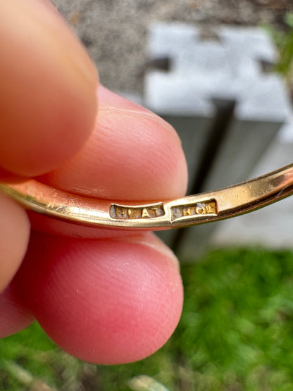 Vintage 18ct yellow gold 0.4ct TCW old mine cut and single cut diamond daisy ring