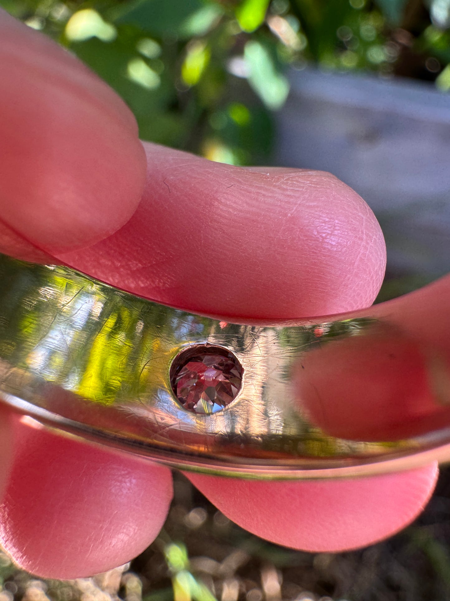 Vintage 14ct rosy yellow gold 0.28ct old mine cut diamond starset gypsy ring