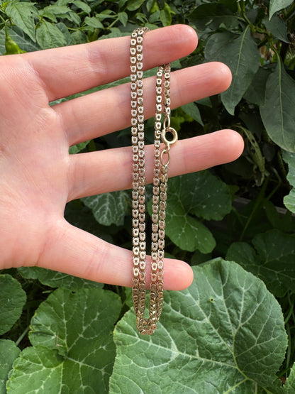Vintage gold star pierced chain, 52cm / 20.47 inches long