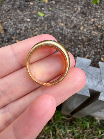 Antique 18ct yellow gold 0.5ct old mine cut diamond starset gypsy ring