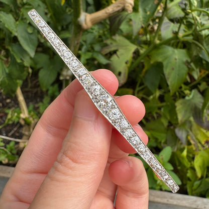 Antique old mine cut diamond brooch/chain extender