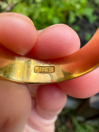 Antique Australian Wendt 18ct yellow gold 0.15ct old mine cut diamond starset gypsy cigar band