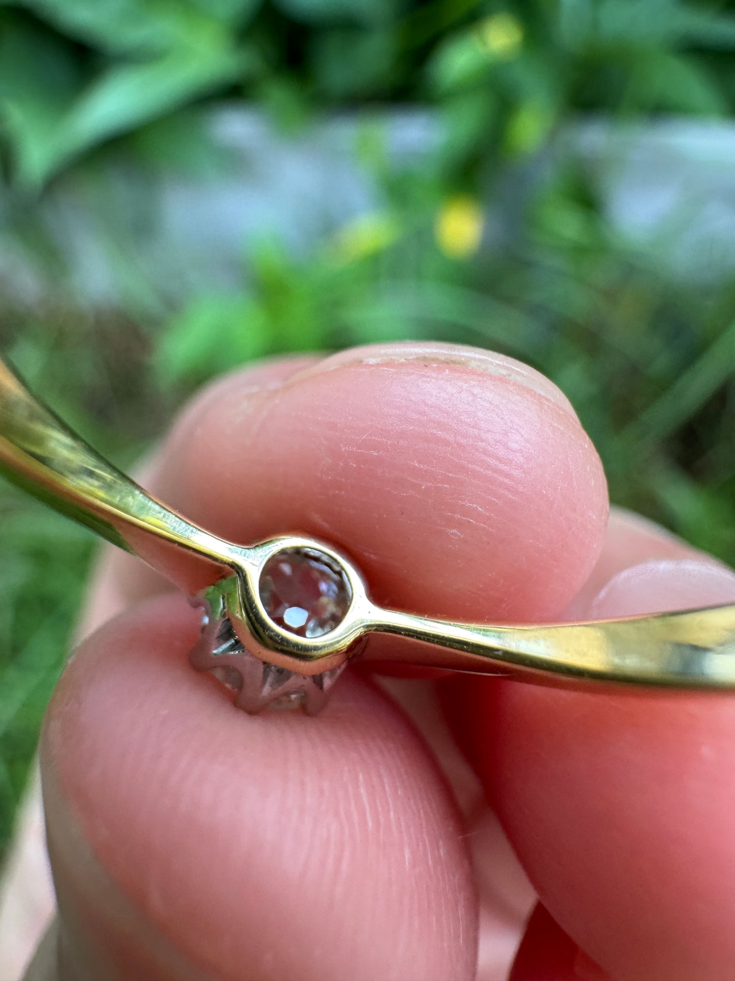 Vintage 18ct yellow gold and platinum 0.35ct old mine cut diamond solitaire ring