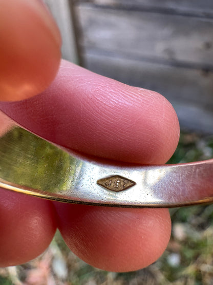 Antique Australian 15ct yellow gold 0.27ct old mine cut diamond starset gypsy ring