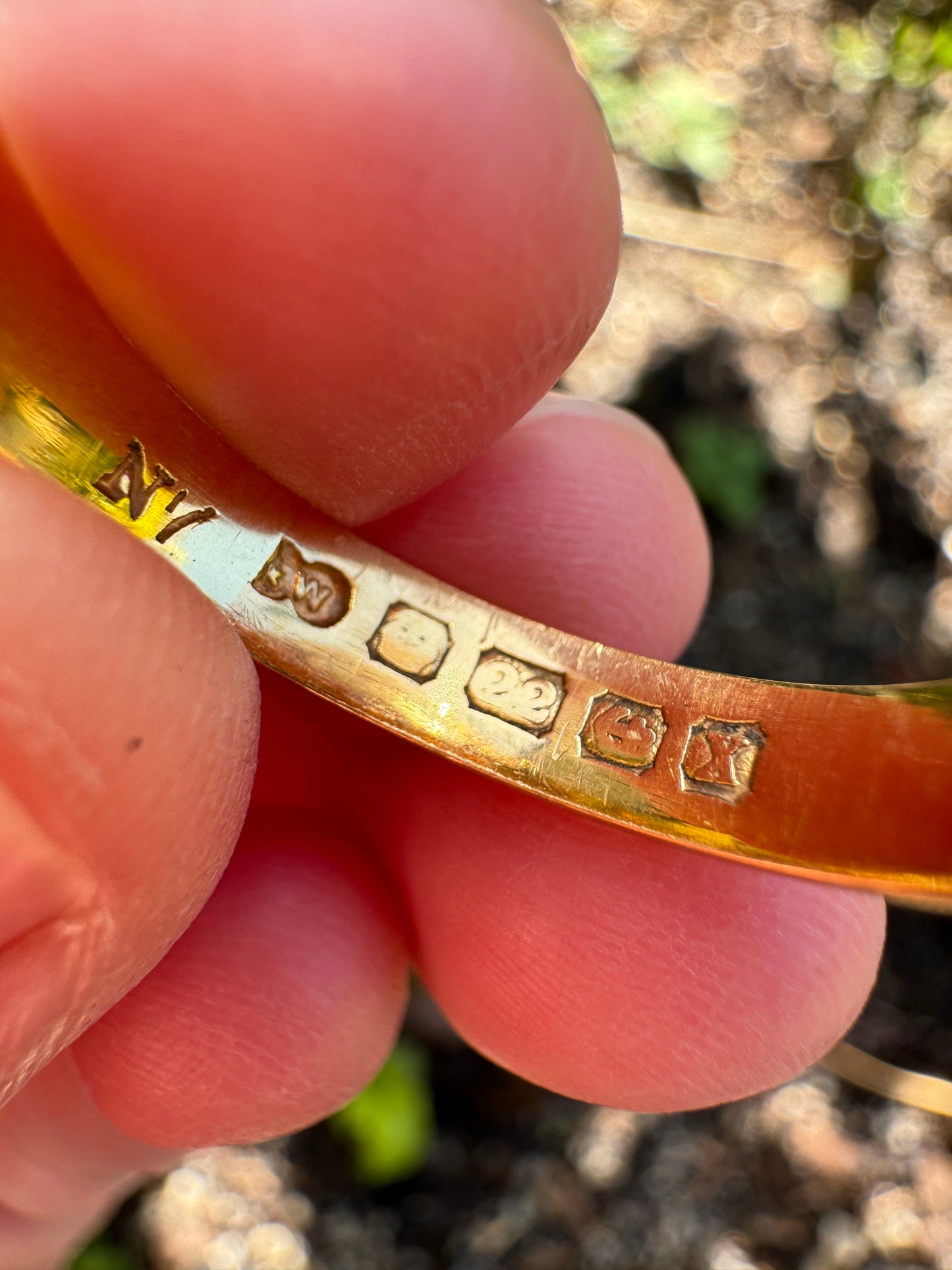 Antique 22ct yellow gold three stone 0.25ct TCW transitional cut diamond starset gypsy ring