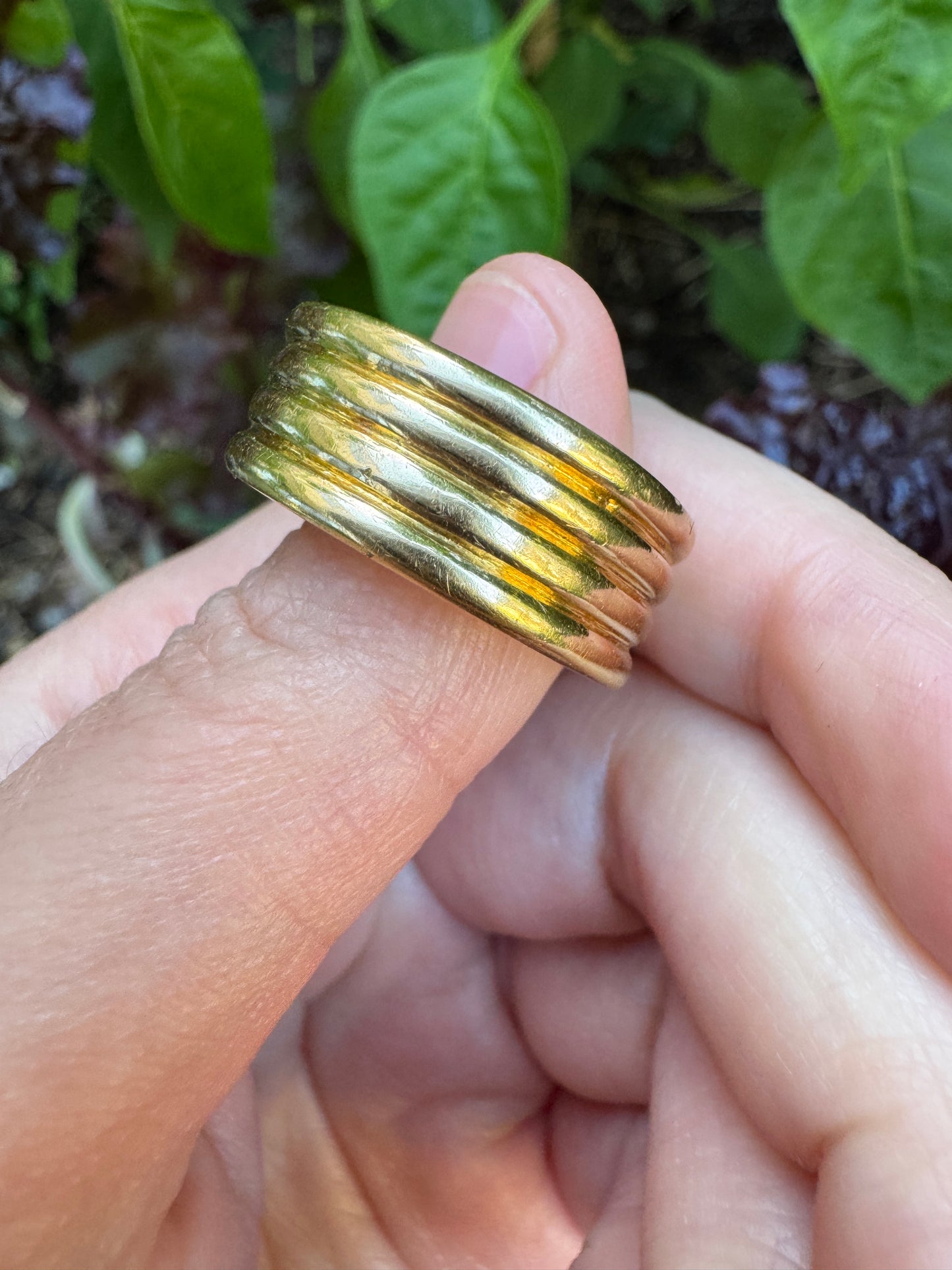 Antique 18ct yellow gold 0.15ct TCW old mine cut and single cut diamond snake ring