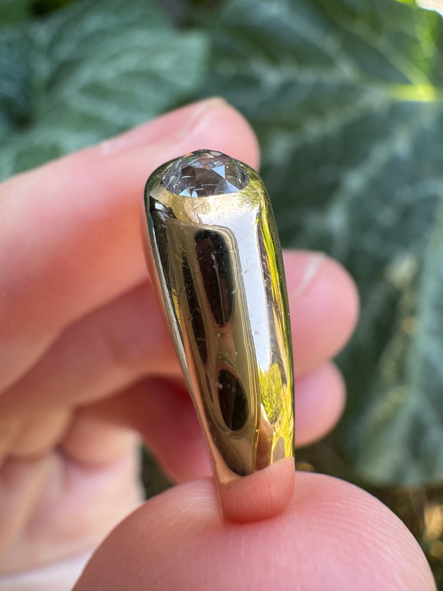 Vintage French 18ct yellow gold 0.26ct old mine cut diamond gypsy ring