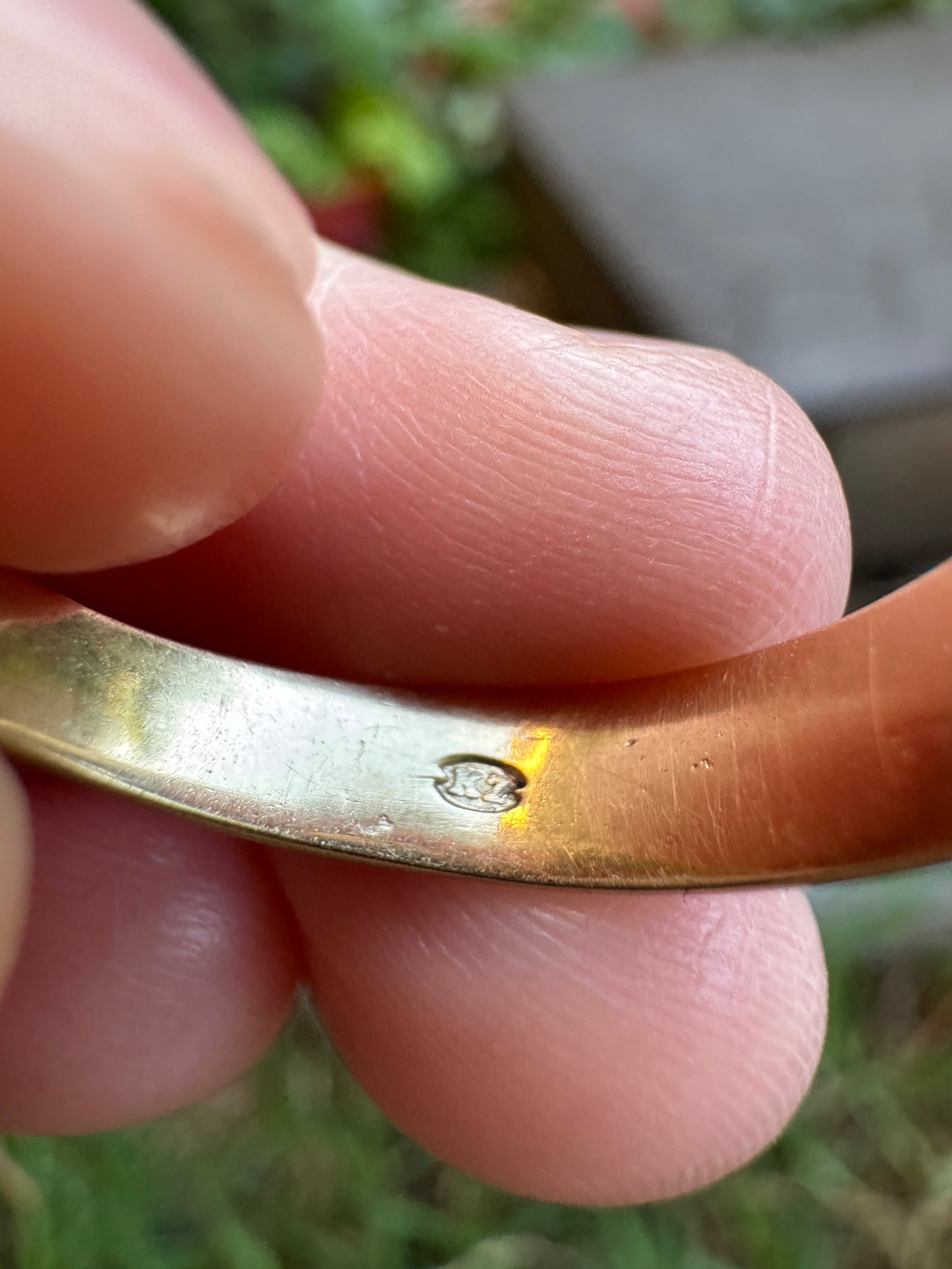 Vintage Austrian 14ct yellow gold 0.16ct old mine cut diamond gypsy ring