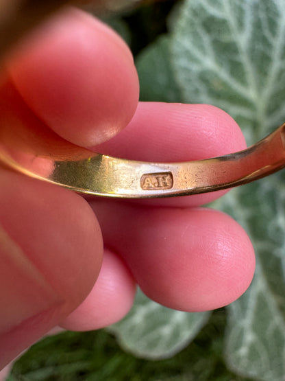 Antique Victorian 18ct yellow gold 0.52ct old mine cut diamond starset gypsy ring