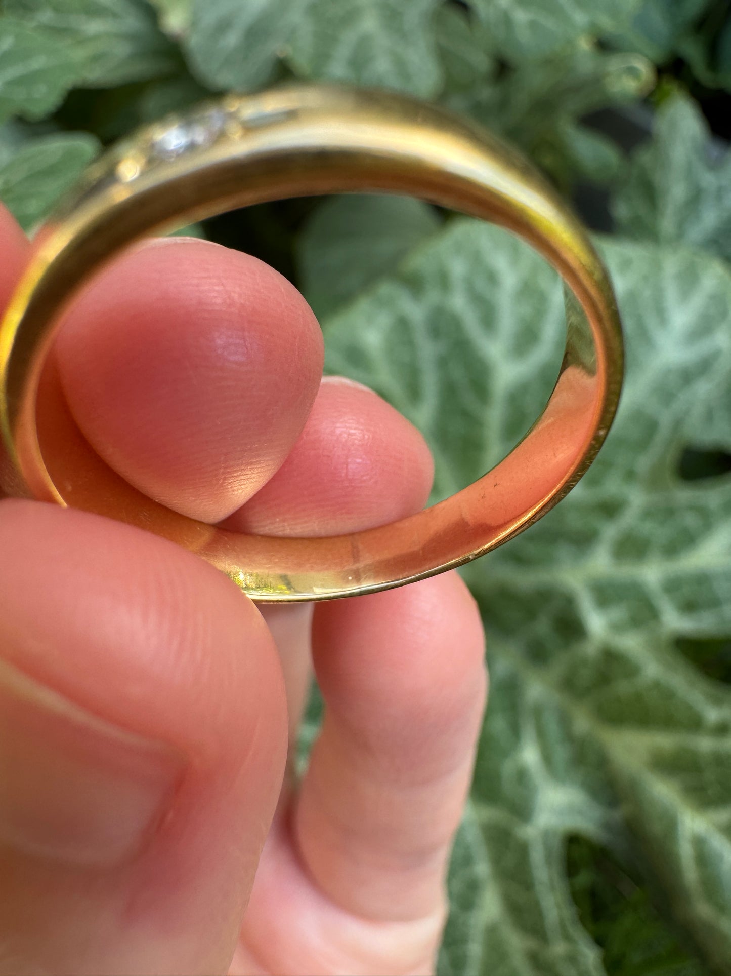 Vintage 18ct yellow gold transitional cut diamond starset gypsy ring