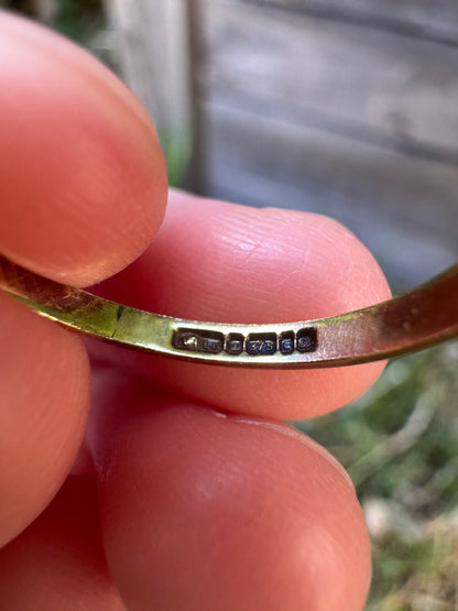 Vintage English Victorian Revival 9ct yellow gold DEAREST acrostic ring