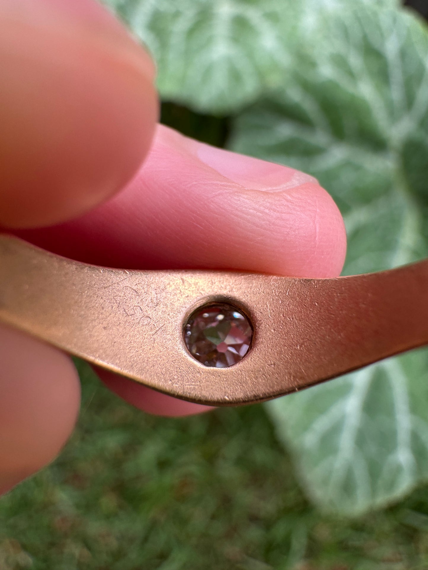 Vintage Mid Century 18ct yellow gold 0.4ct old mine cut diamond belcher ring