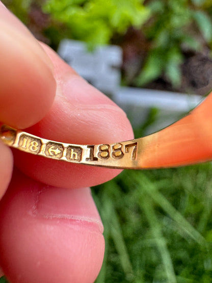 Antique 18ct yellow gold three stone 0.2ct TCW mixed old cut diamond starset gypsy ring