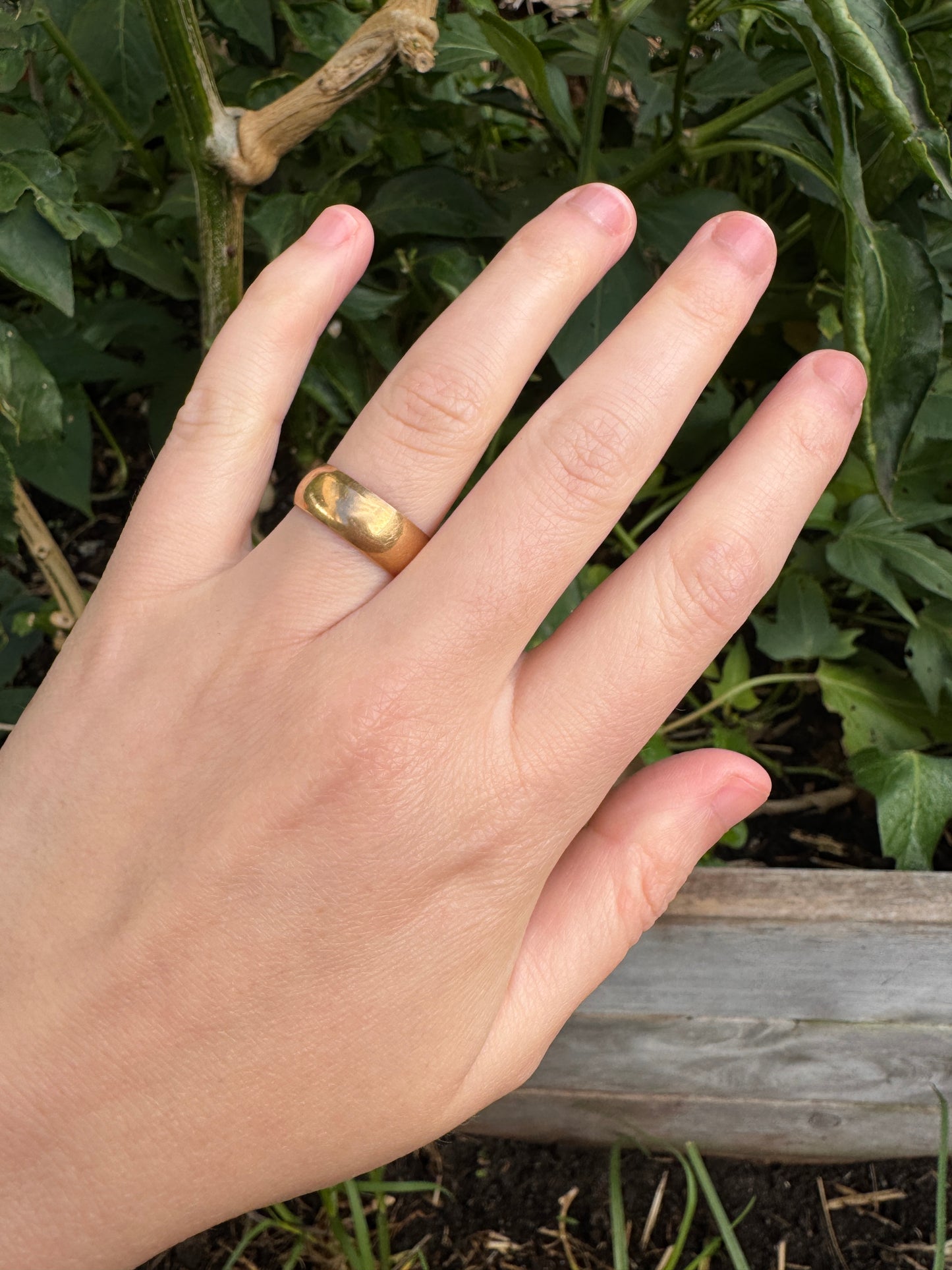 Antique 15ct yellow gold cigar band, 6.8mm wide