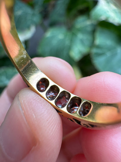 Antique Australian 18ct yellow gold five stone 0.42ct TCW old mine cut diamond ring