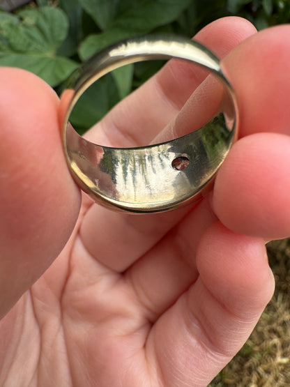 Vintage 9ct yellow gold 0.66ct old mine cut diamond signet ring